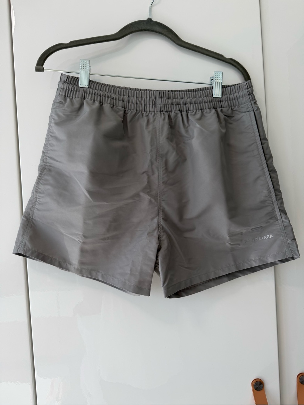 Balenciaga Men's Gray Swim Trunks